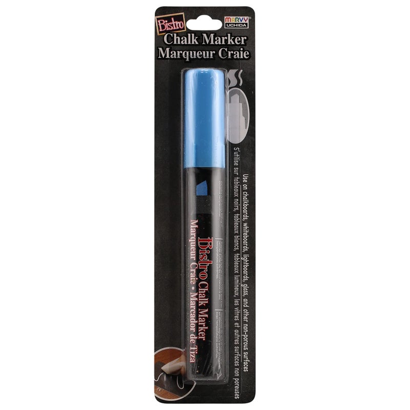 Uchida 483-C-F3 Chisel Tip Bistro Chalk Marker  Fluorescent Blue - Image 1